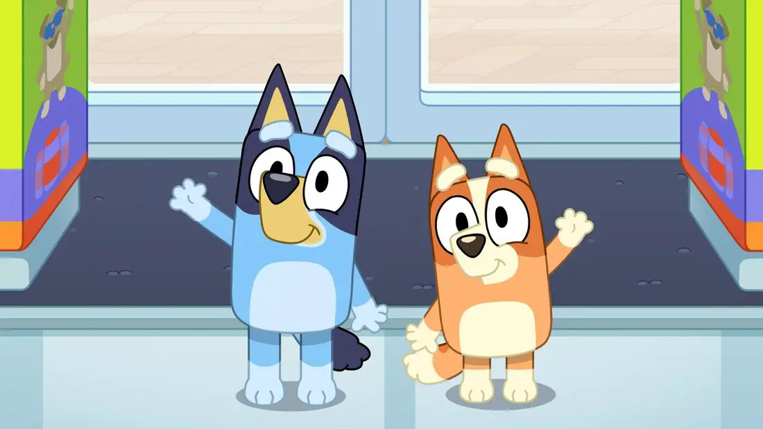 dois cachorros, um azul e outro caramelo da série desenhos de baixo estímulo na disney plu