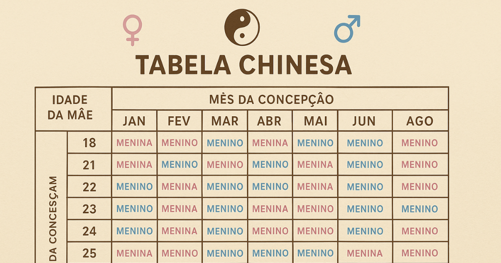 tabela chinesa da gravidez